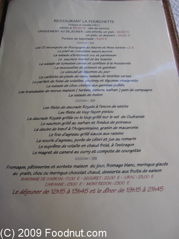 LA FOURCHETTE Restaurant Review, Avignon, France | Foodnut.
