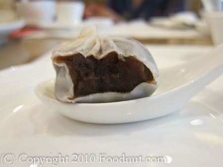 Din Tai Fung Shanghai steamed red bean paste dumpling xiao long bao inside_