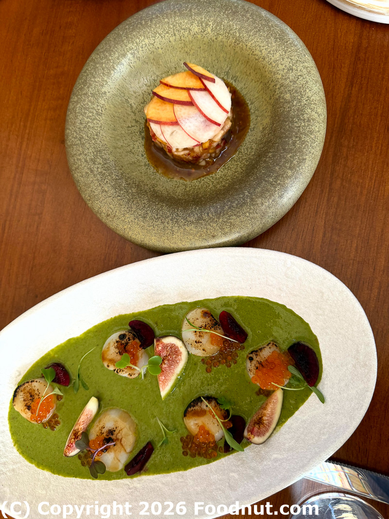 saam san francisco som tum peaches scallops