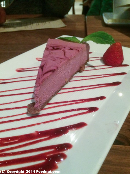 The Plant Cafe Organic Burlingame raw vegan raspberry cheesecake